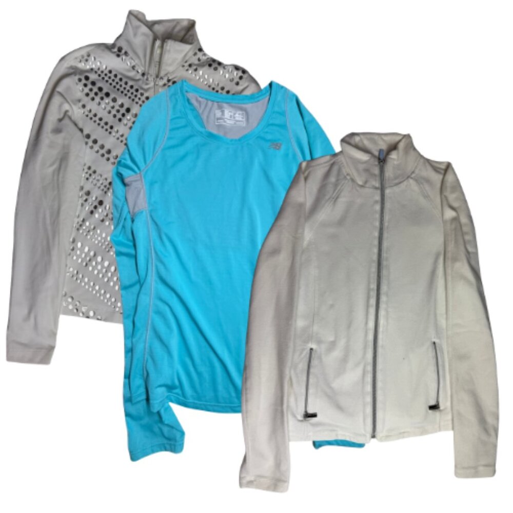BUNDLE of 3-Women's Activewear Tops (BEBE + NEW BALANCE), Size XS/S (BB1306B)